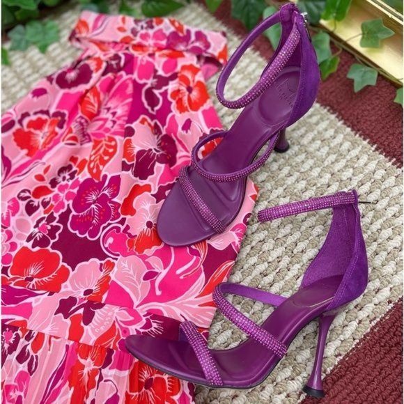MARC FISHER LTD Carita Ankle Strap Heeled Sandal in Purple Size 7.5 - Picture 12 of 12